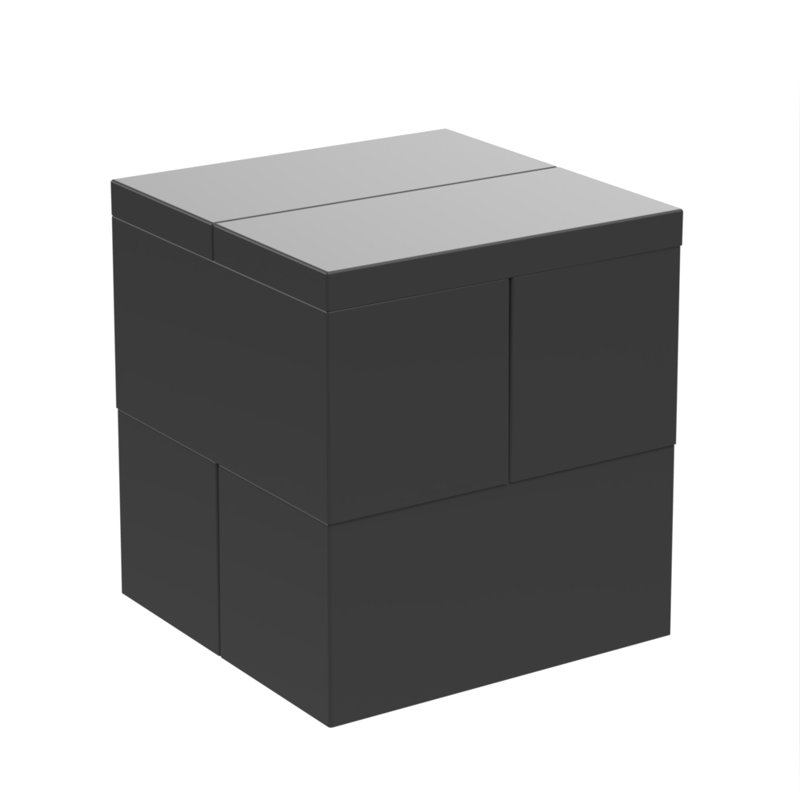 Dark Gray Polypropylene Modular Building Block Stool