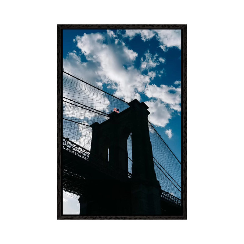 Brooklyn Blue Sky II by Bethany Young - Print on Canvas, Black Framed, 66.04cm H x 45.72cm W x 3.81cm D