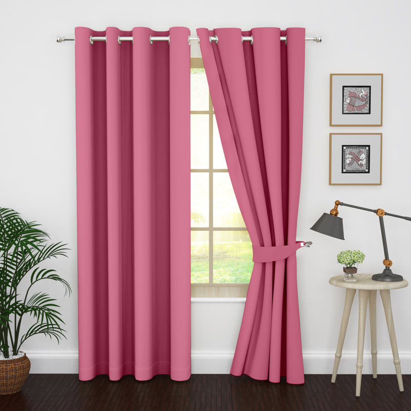 Blackout Curtain Pair, Baby Pink, 46" W x 95" L