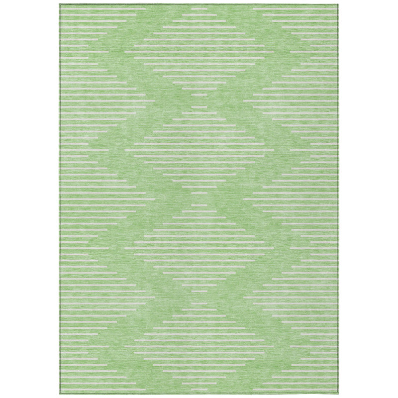 Velina Mint Washable Indoor-Outdoor Rug - , 9' x 12'