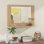 Miroir de salle de bain rectangulaire avec tablette 23,5 po x 17,5 po et cadre en bois