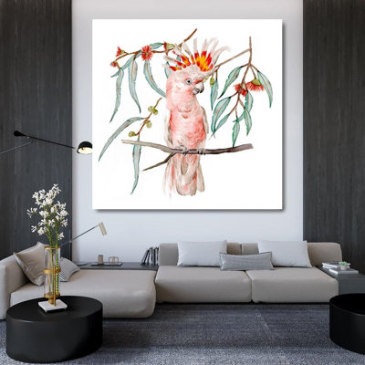 Art sur toile tendu avec la galerie Bay Isle Home ™ de Wang, Melissa: Pink Cockatoo II