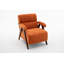  Chaise d'appoint Mid-Century moderne - structure en bois massif, revêtement capitonné en polyester orange avec coussin épais