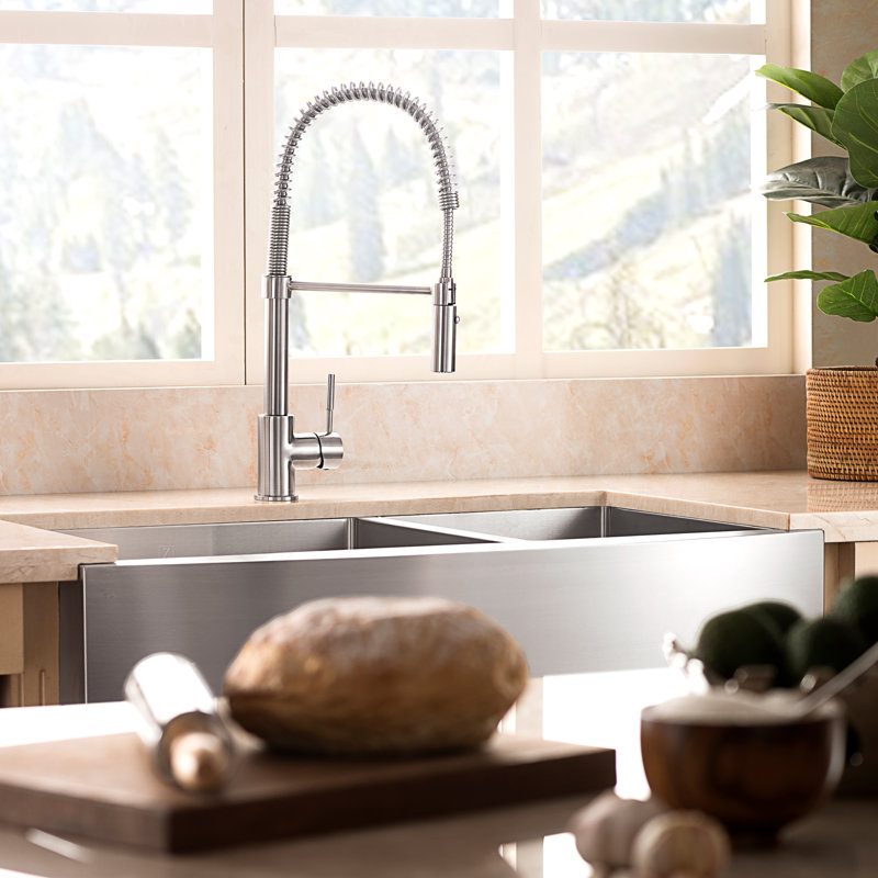 Sierra Pull Down Single Handle Kitchen Faucet with Side Spray and Accessories, Chrome