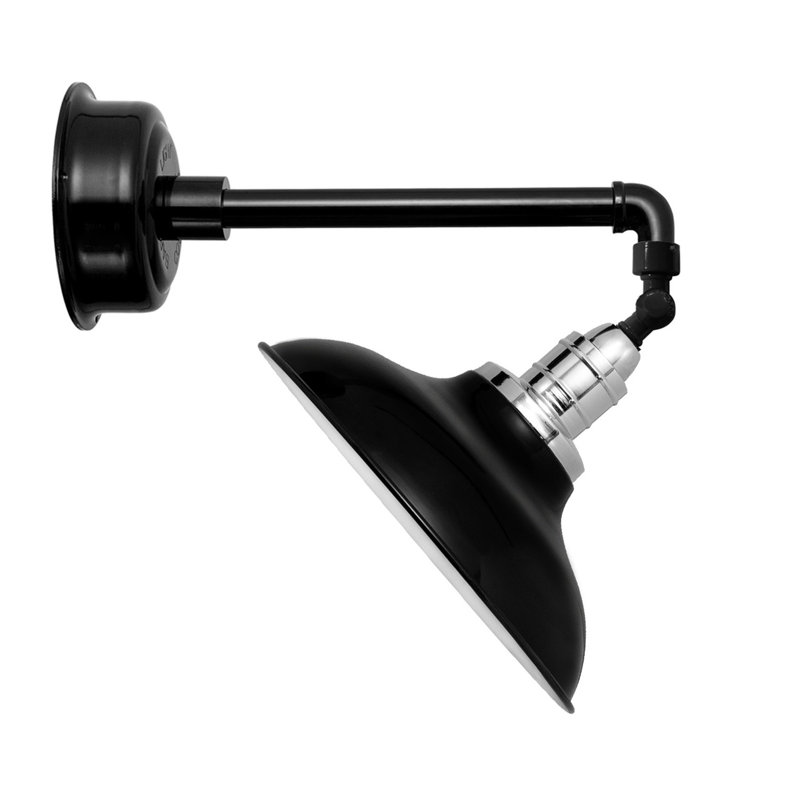 Luminaire de grange d’extérieur à del pivoine, Noir