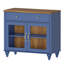 Buffet Corretta avec portes vitrées, meuble de rangement de cuisine, table basse en bois avec rangement, buffet/crédence de style ferme moderne pour salle à manger ou salon, blanc, 86 cm (34 pouces).-522807740-529980812