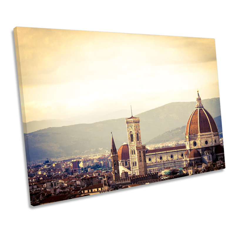 Italy Florence Sunset City - Wrapped Canvas Print, 30.5cm H x 45.7cm W x 2cm D