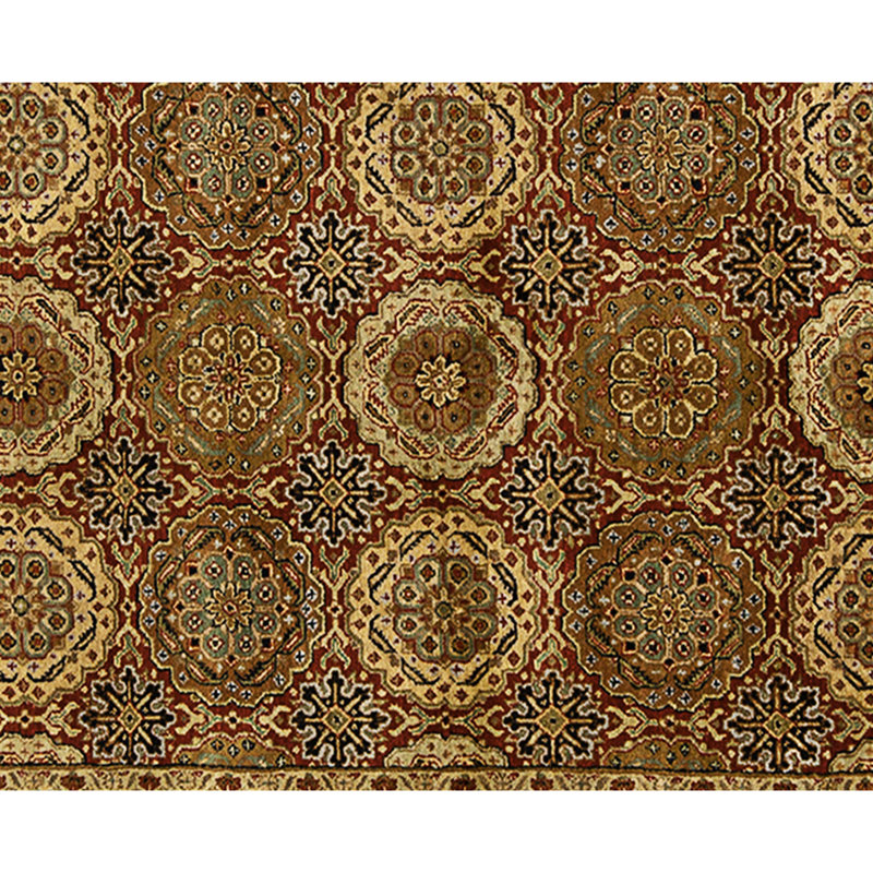 High-Quality Hand-Knotted Red And Black Area Rug