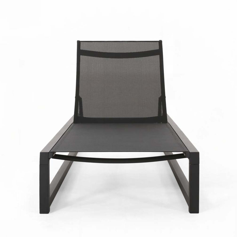 Outdoor Chaise Lounge Chair, Black
