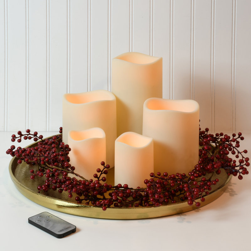 Battery Operated LED Candles with Remote Control - 5 Piece