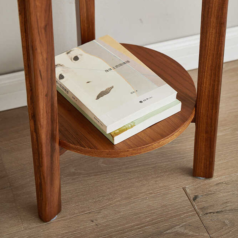 Double - layer Solid Wood Plant Stand with Polishe
