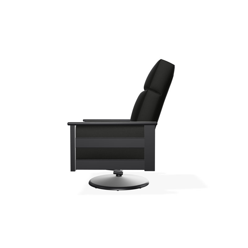 Leeward Marine Grade Polymer Deep Seating Cushion Premier Swivel Rocker, Black, Black