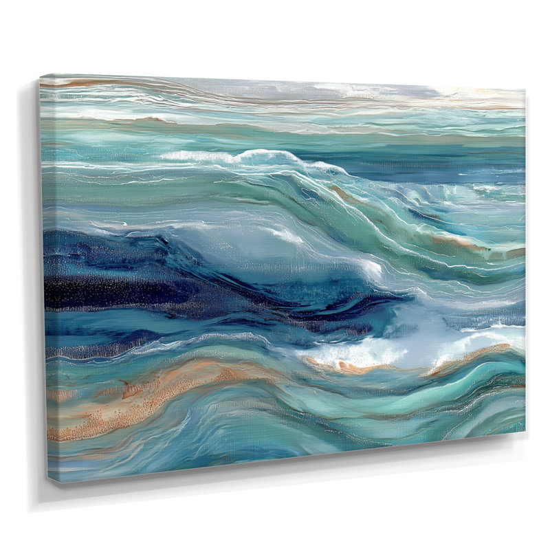 «Green River», art mural vert, impression sur toile, H 16 po x l 32 po, Toile tendue, Ne s’applique pas