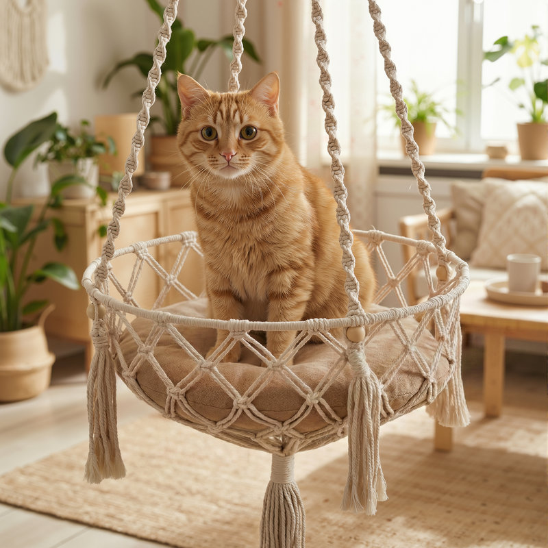 Hamac pour chat de style bohémien et lit Emellie