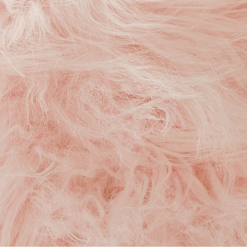 Jebediah Faux Mohair Cushion with Filler Pad, Pink