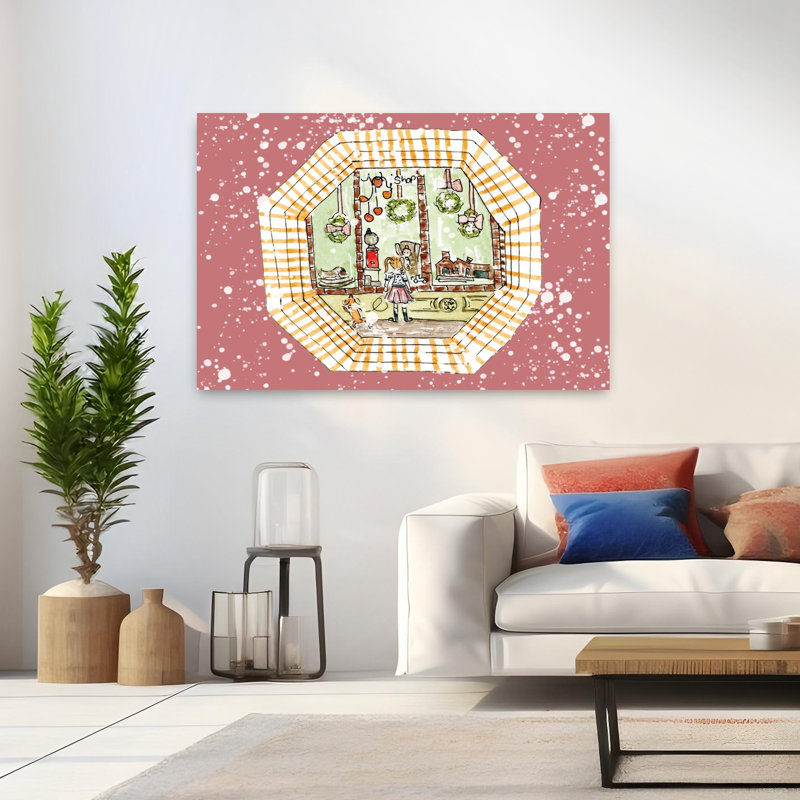 Art contemporain contemporain rose, H 32 po x l 48 po