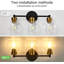 Luminaire de salle de bain noir à 3 lumières avec abat-jour en verre, design industriel moderne, installation facile, compatible avec les ampoules DEL et fluocompactes
