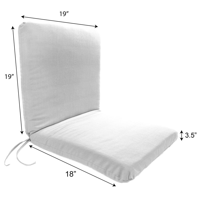 Outdoor Chair Cushion with Ties, Forest Green
