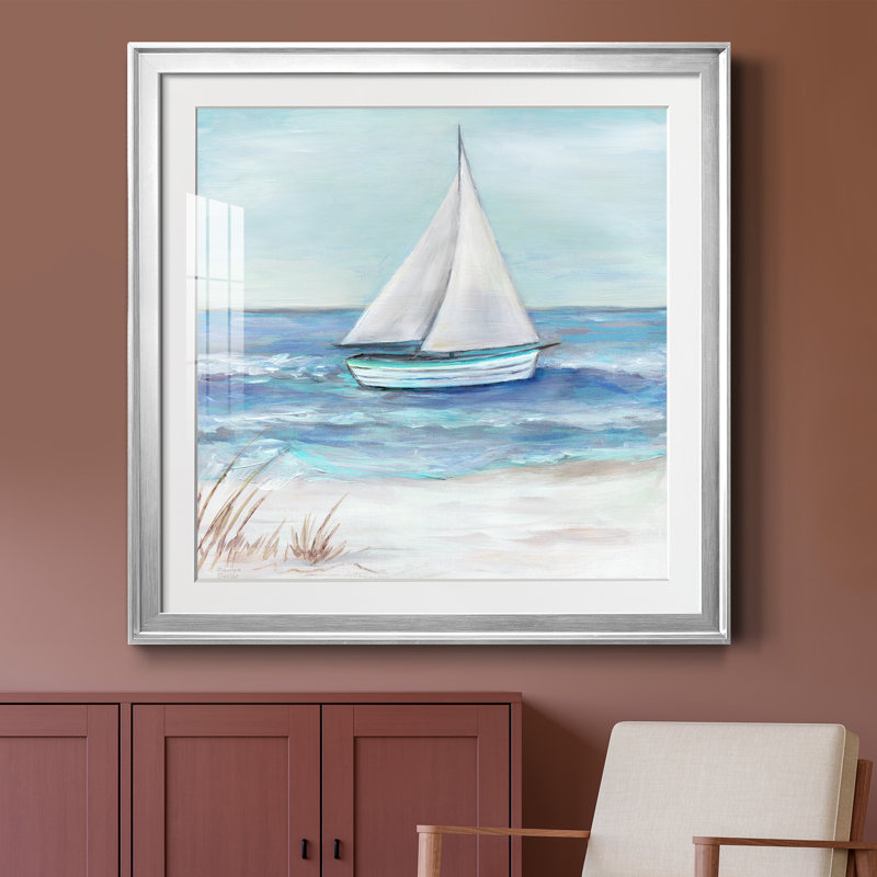 Gulf Shores I - Cadre photo, reproduction d'art sur papier, Encadrement argenté, H 26,5 po x l 26,5 po x P 1,5 po