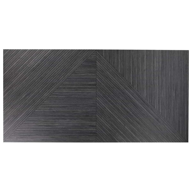 Enso 24x48 Ribbed Matte Fluted Wood Look Porcelain Tile, Charcoal Black