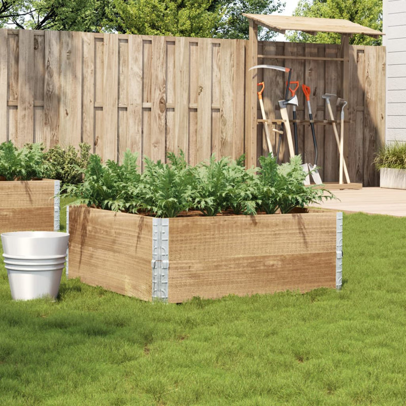 Corliss Wood Planter Box, 60.5cm H x 120cm W x 80cm D, Brown
