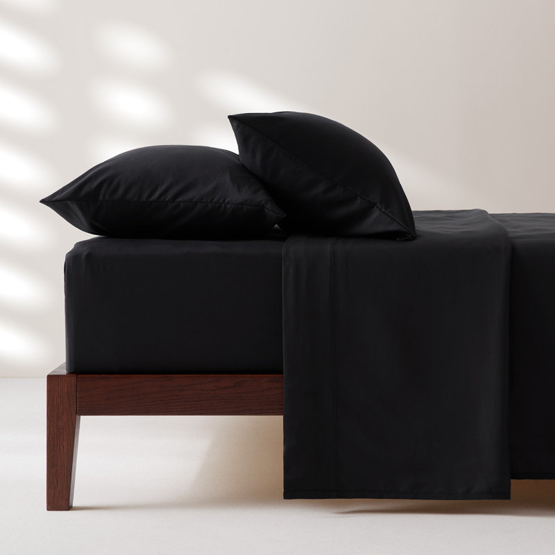 85gsm Soft sheet set, Breathable Microfiber Sheets with Deep Pocket Easy to Care, Full / Double, Black