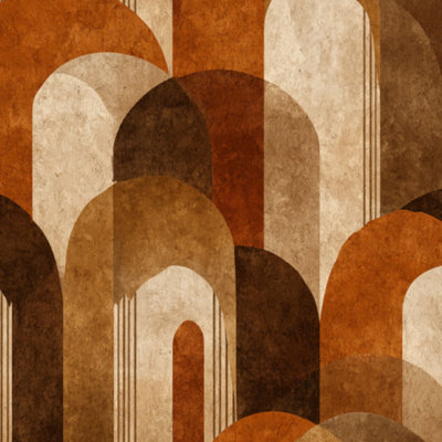Papier peint adhésif autocollant rétro terre chaude aux tons de terre abstraits et amovibles, papier peint autocollant décoratif pour armoires de cuisine de chambre à coucher 17,7 po x 118 po