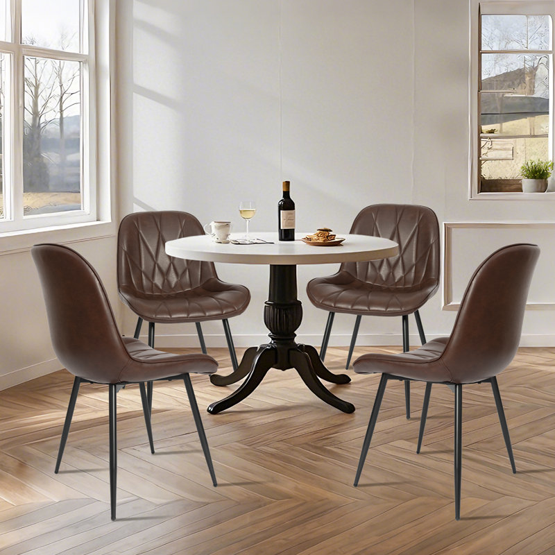 Ensemble de 4 chaises de salle à manger en simili cuir George Oliver