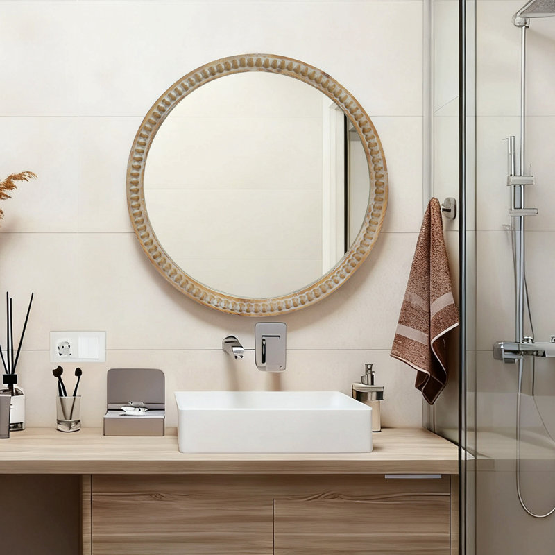 Miroir rond mural, 27,56 po x 27,56 po