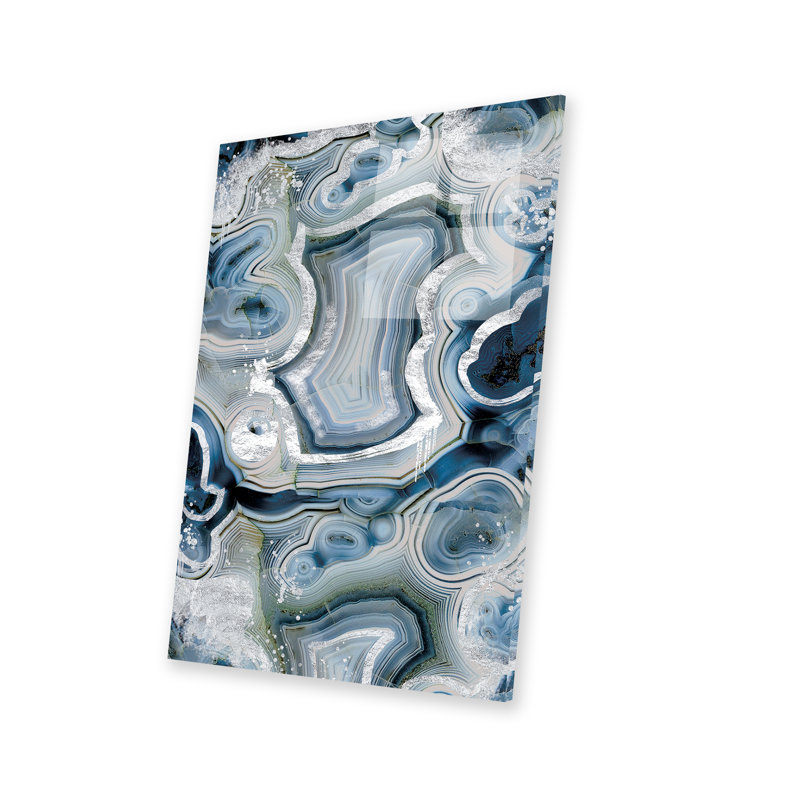 Géode saphir Sterling, reproduction sur verre acrylique, H 32 po x l 24 po x P 0,25 po