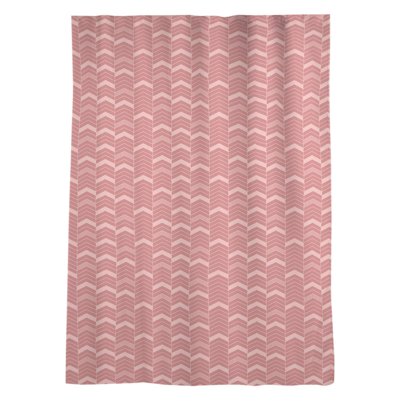 Panneau de rideau simple à passe-tringle à chevrons Stephenie, Rouge