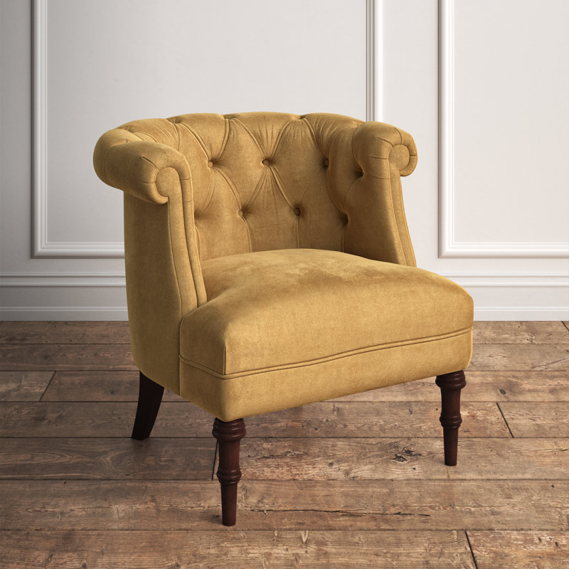 Assiya Upholstered Barrel Chair, Gold