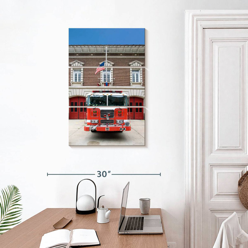 Mehar Parked Fire Truck, 32" H x 20" W