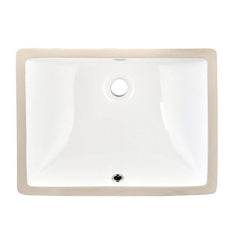 SOUEEUM 15'' Vitreous China Rectangular Bathroom Sink with Overflow