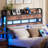 Full/Queen/King Headboard Adjustable Height with LED Light, Backrest with Shelf, Charging Station-1481809644