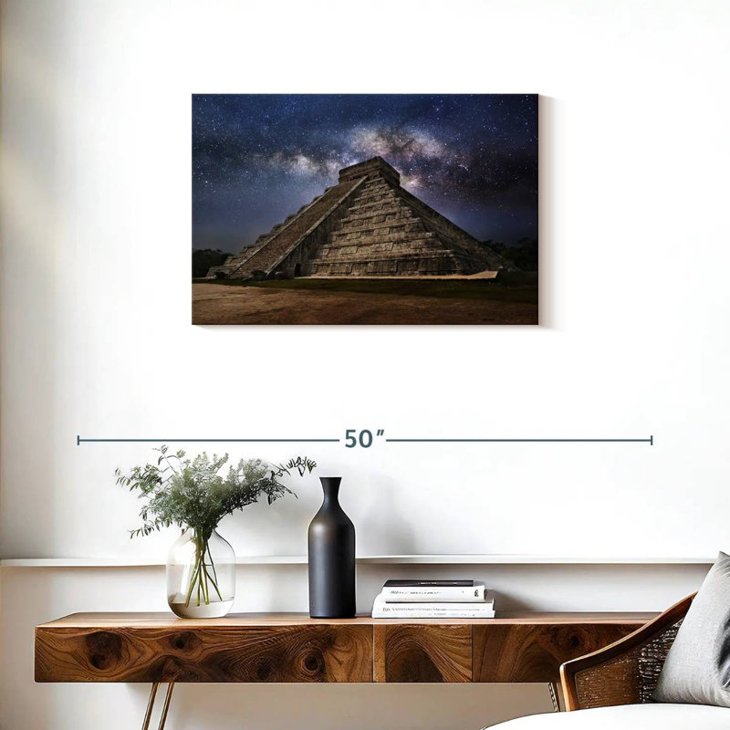 Kukulcan Temple At Night, 20" H x 30" W