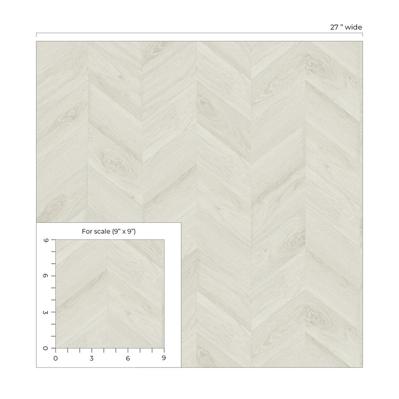 Rouleau de papier peint embossé 3D L 27 pi x l 27 po Ashaiya, Bois blanchi