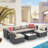7 Piece Rattan Sectional Seating Group with Cushions-844502522