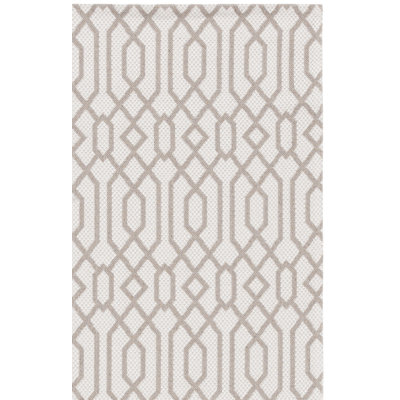 Tapis en coton taupe / crème Martha Stewart
