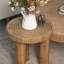 Table basse ronde en bois massif rétro
