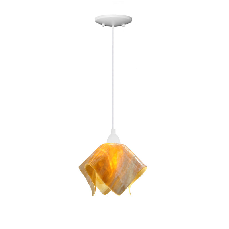 Luminaire suspendu Amergin, Petit, Blanc, Miel