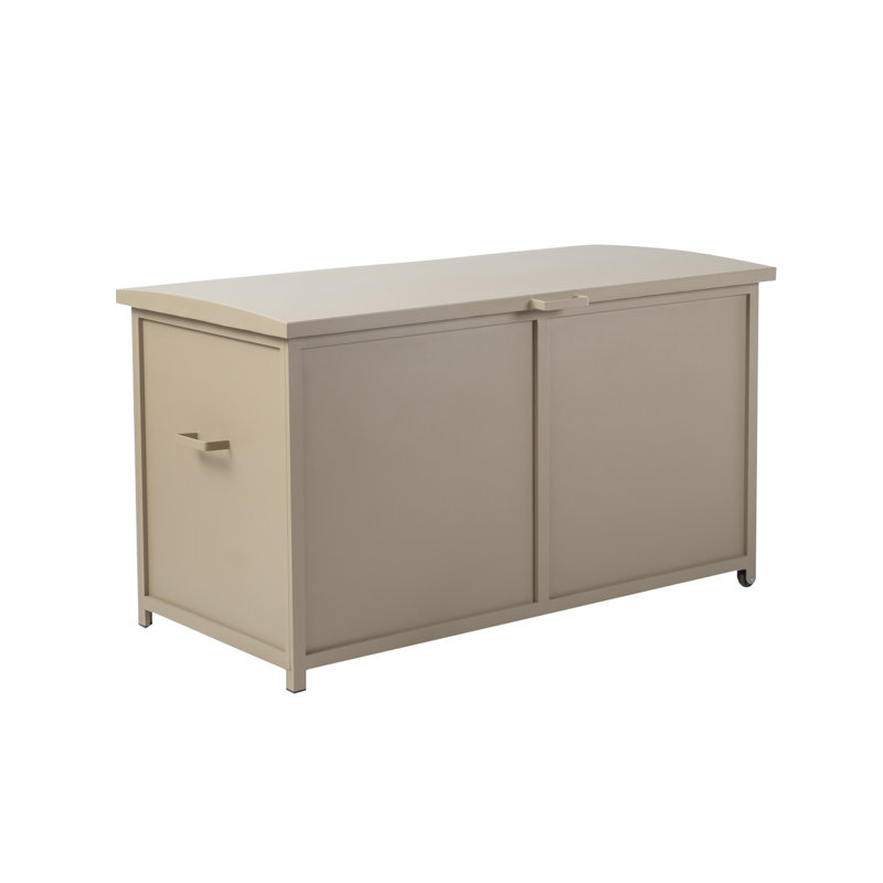Alfresco Home Yacht 33'' W 390 Gallons Water Resistant Metal Deck Box with Wheels, Beige