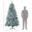 Arbre de Noël artificiel enneigé 7,5 pi avec lumières à DEL blanc froid