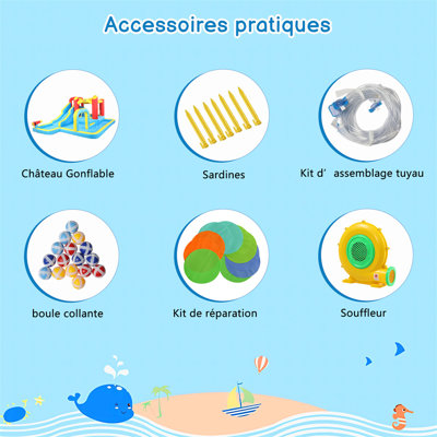 Inflatable Water Slide Park With Air Blower