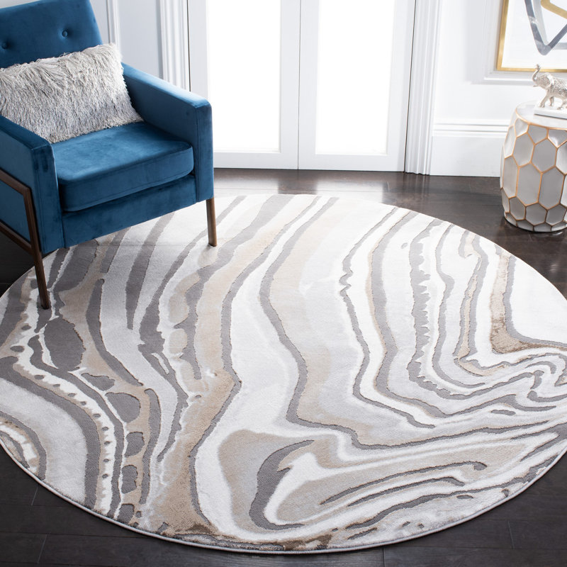 Spurrell Performance Abstract Rug, Round 6'7"