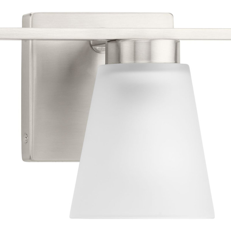 Three-Light Transitional Vanity Light, Brushed Nickel