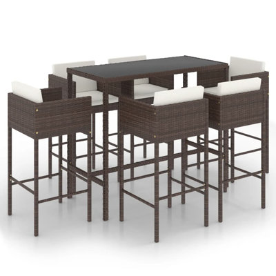 Garden Bar Set with Cushions