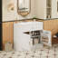 Armoire de rangement pour salle de bain avec tablettes réglables et portes à fermeture douce-124814087