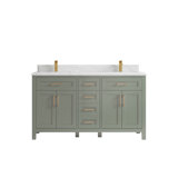Cambridge 60'' Double Bathroom Vanity with Quartz Top