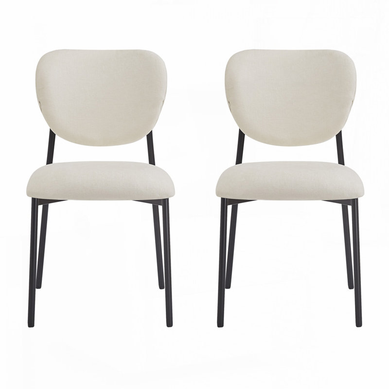 Chaises de salle à manger rembourrées sans accoudoirs avec pieds en métal
